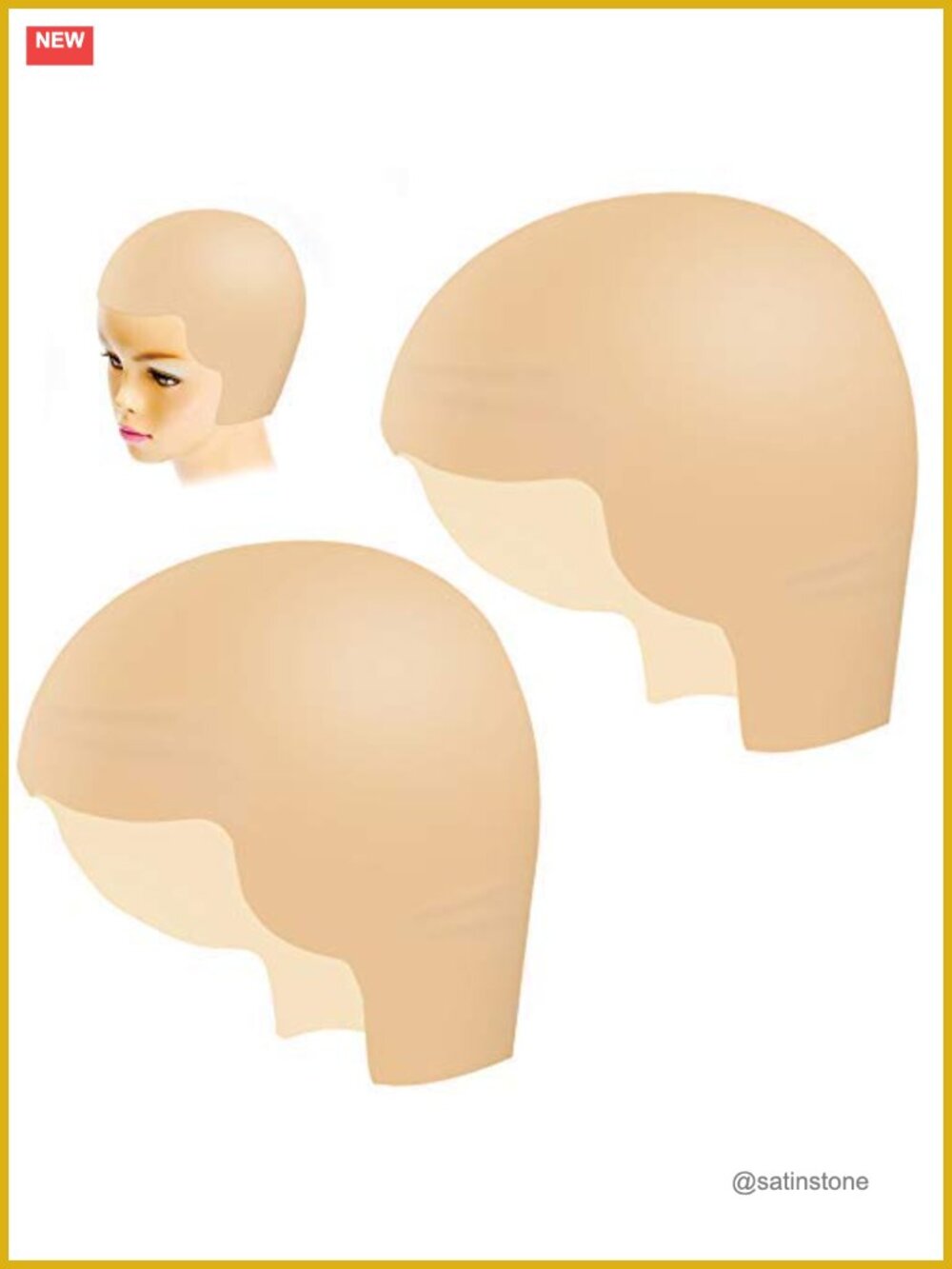 2Pc Latex Bald Caps for Halloween Cosplay Costume Accessories